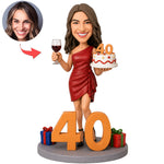 Figurine à tête branlante personnalisée pour 40e anniversaire