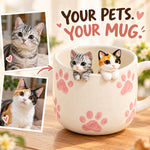 Mug à café personnalisé pour deux animaux avec figurines d’animaux faites main