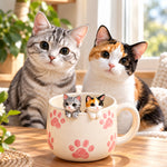 Mug à café personnalisé pour deux animaux avec figurines d’animaux faites main