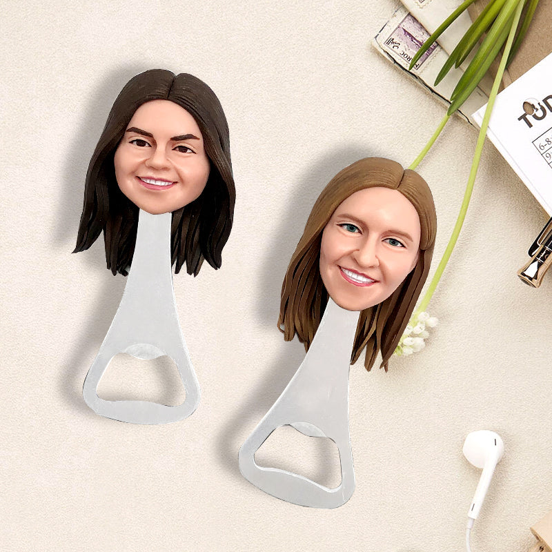 Ouvre-bouteille personnalisé pour visage féminin