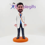 Figurine bobblehead personnalisée – porte-carte de visite de médecin