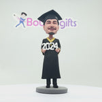 Poupée de bobblehead de graduation masculine de coutume