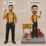 Bobblehead de travailleur de la construction personnalisé