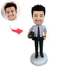 Police de bobblehead personnalisé Holding Hat