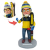 Papa personnalisé Bobblehead en combinaison de ski