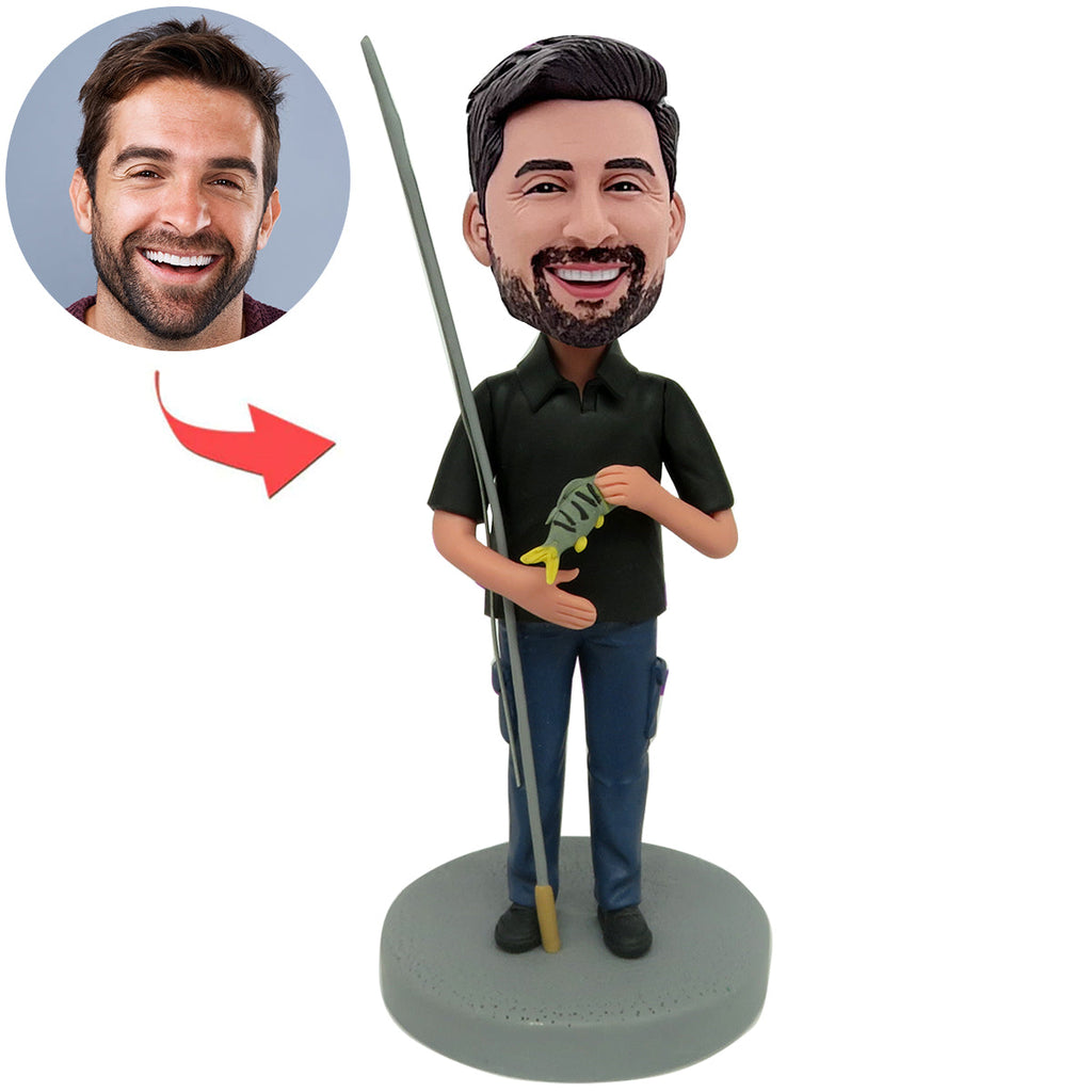 Homme de pêche sur mesure Bobblehead pour le cadeau de la fête des pères