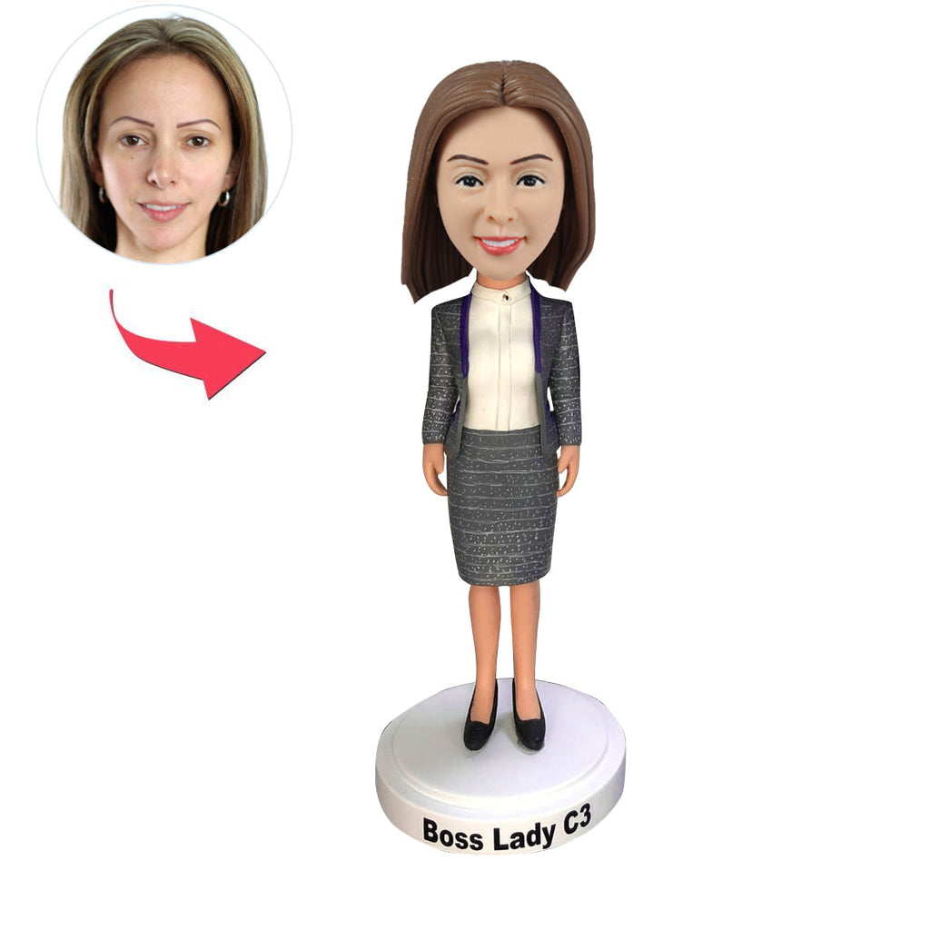 Bobblehead, directeur de bureau personnalisé, avec jupe