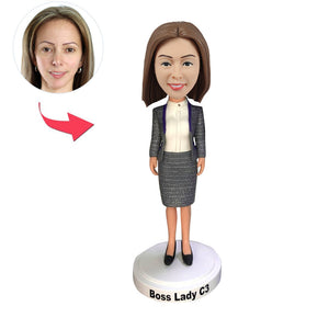 Bobblehead, directeur de bureau personnalisé, avec jupe