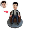 Homme personnalisé assis sur le canapé bobbleheads