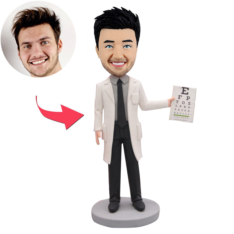 Custom bobblehead docteur test œil