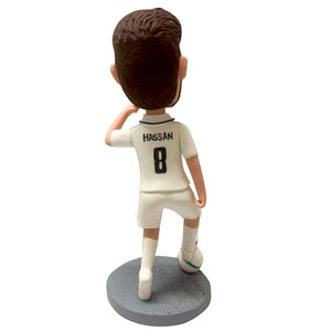 Joueur de football personnalisé Bobblehead à White Jersey